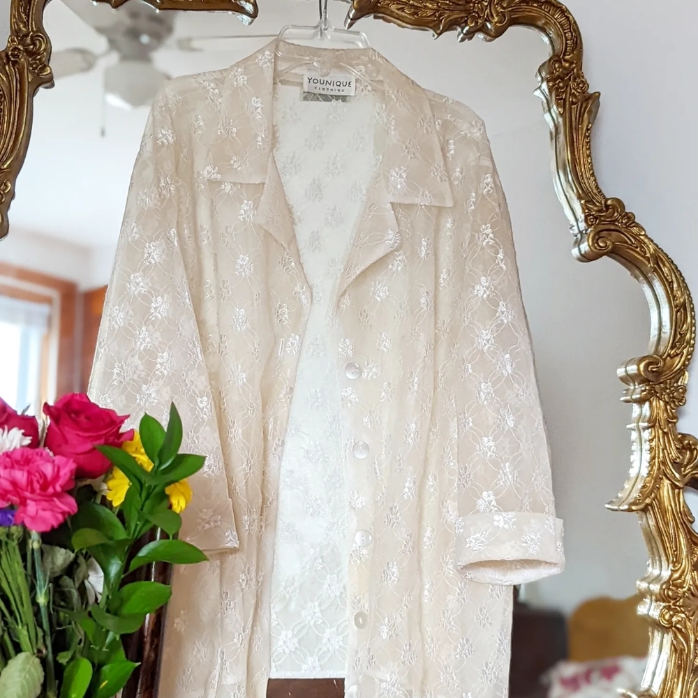 Younique Sheer Embroidered Blouse